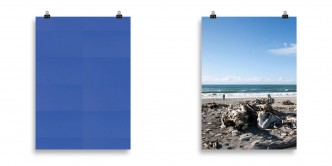 Left: Lin Guan-Ming, True Blue, 2016, PDF, Courtesy Project Fulfill, Taipei Right: Yoko Asakai, Rewriting Our Imaginations, 2020, 70x50cm, Courtesy Mujin-to Production, Tokyo