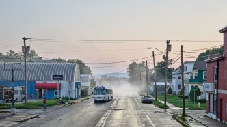 Gregory Crewdson, Starkfield Lane, 2018-2019, Digital pigment print mounted to dibond, 127 x 226 cm (unframed), 145 × 243 × 5 cm (framed), edition of 4 + 2 AP, © Gregory Crewdson, Courtesy the artist and Gallerie Daniel Templon