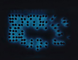 Taryn Simon, Nuclear Waste Encapsulation and Storage Facility, Cherenkov Radiation; Hanford Site, U.S. Department of Energy, Southeastern Washington State, 2005–07, from the series An American Index of the Hidden and Unfamiliar, 2007, Chromogenic print, framed: 37 ¼ × 44 ½ inches (94.6 × 113 cm), edition of 7 + 2 AP, © Taryn Simon, © Taryn Simon, Courtesy the artist and Louisiana Museum of Modern Art