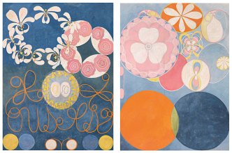 Left: Hilma af Klint, The Ten Largest, No. 1, Childhood, 1907 © Stiftelsen Hilma af Klints Verk Right: Hilma af Klint, The Ten Largest, No. 2, Childhood, 1907 © Stiftelsen Hilma af Klints Verk