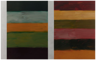 Sean Scully, Mirroring Green, 2020, Oil on aluminium, 250 x 400 cm / 98,43 x 157,48 in, © Sean Scully, Courtesy Galerie Thaddaeus Ropac, London/Paris/Salzburg