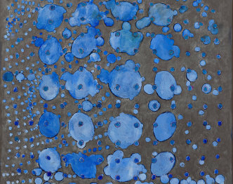 Terry Winters, Index 1 (detail), 2021 Oil, wax, and resin on linen. 88 × 68 inches / 224 × 173 cm, © Terry Winters, Courtesy the artist and Matthew Marks,Gallery