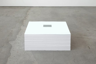 Felix Gonzalez-Torres, "Untitled" (Ross in L.A.), 1991, Print on paper, endless copies, Ideal size: 10 inches at ideal height x 29 x 23 inches (ideal paper size), Original size: 25.5 cm at ideal height x 78.4 x 62 cm (original paper size), Edition of 3, Certificate of Authenticity and Ownership, Courtesy David Zwirner Gallery