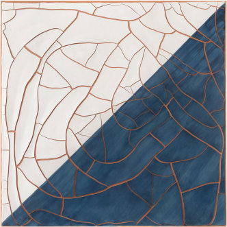 Adriana Varejão, Blue and White Talavera Tile, 2020, Oil and plaster on canvas, 70 ⅞ × 70 ⅞ inches / 180 × 180 cm, © Adriana Varejão, Photo: Vicente de Mello, Courtesy the artist and Gagosian