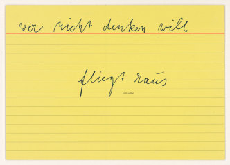 Joseph Beuys, himself, 1977, postcard, Edition Staeck, 10.5 x 14.8 cm, © VG Bild-Kunst, Bonn 2021 / Berlin State Museums, Art Library / Dietmar Katz