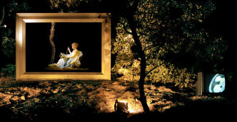 Fani Sofologi, The Painting, 2001 (Performance), Photo on aluminium, 134 x 70 cm