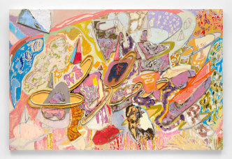 Larry Poons, Ash Nobody, 2020, Acrylic and mixed media on canvas, 198.8 x 300.4 cm / 78 1/4 x 118 1/4 in, © Larry Poons, courtesy the artist and Almine Rech Gallery