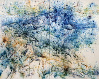 Cai Guo-Qiang , Structure, 2019, Gunpowder on canvas, 240 x 300 cm, Photo by Wen-You Cai, courtesy Cai Studio