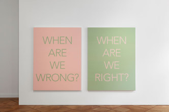 Isaac Chong Wai, When are we wrong? When are we right?, 2021, Acrylic on Canvas, 63 × 47 1/5 in (160 × 120 cm) each, © Isaac Chong Wai, Courtesy the artist and Zilberman Gallery