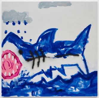 Robert Nava, Splash Cloud, 2020, acrylic on canvas, 72" × 72" (182.9 cm × 182.9 cm), © Robert Nava, Courtesy the artist and Pace gallery