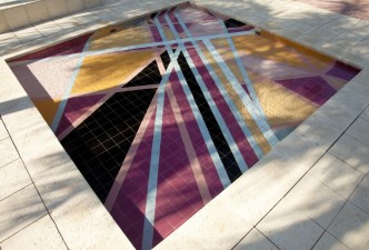 Sarah Morris, Monaco Reflecting Pools Key Biscayne, Florida, permanent commission Commissioned by The Village of Key Biscayne, 2005, Two fountains of water over ceramic tile, Two pools, each: 174 × 174 in. (442 × 442 cm), © Sarah Morris, Courtesy the artist and White Cube Gallery