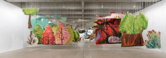 Petrit Halilaj: Very volcanic over this green feather, installation view at Tate St Ives, 2021. Photo: Tate Photography (Matt Greenwood)