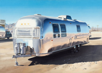 Ralph Goings, Airstream, 1970, Oil on canvas, 152 x 214 cm, © Ralph Goings, photo: mumok - Museum moderner Kunst Stiftung Ludwig Wien, loan of the Peter and Irene Ludwig Foundation