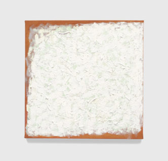 Robert Ryman, Untitled, 2010, Oil on stretched cotton canvas, 18 x 18 inches (45.7 x 45.7 cm), Signed and dated verso, Photo: Bill Jacobson Studio, © Estate of Robert Ryman, Courtesy Estate of Robert Ryman and David Zwirner Gallery