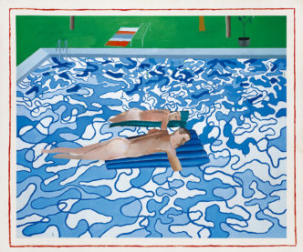 David Hockney, California Copied from 1965 Painting in 1987, Acrylic on canvas, 152.1 x 182.6cm, Los Angeles County Museum of Art, Gift of the artist, © David Hockney