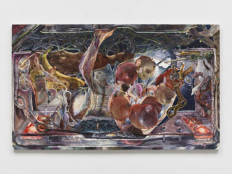 Danica Lundy, Trunk, 2022, Oil on canvas, 48 1/16 x 80 1/8 in. (122 x 203.5 cm), © Danica Lundy, Courtesy the artist and White Cube Gallery