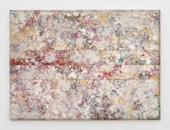 Sam Gilliam, For Brass, 1976, acrylic on canvas with collage, 62 3/8 x 84 3/8 x 2 1/2 inches (158.4 x 214.3 x 6.3 cm), (SG 15.330) Collection of the Hirshhorn Museum and Sculpture Garden, Smithsonian Institution, Washington, DC, Gift of Dr. and Mrs. Bernard R. Shochet, 1997