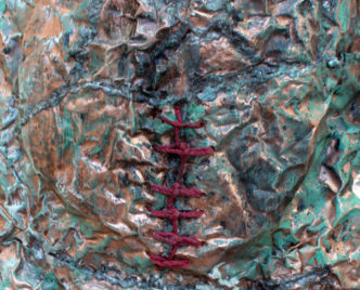 Irini Vazoukou, Woman's torso, Copper, Tin, Wax and Thread, 80 Χ 35 Χ 25 cm,