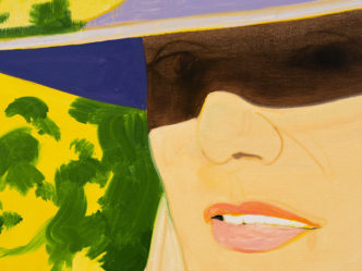 Alex Katz, Sunrise 4 (detail), 2021, Oil on linen, 72 x 48 inches (182.9 x 121.9 cm), © Alex Katz / VAGA at Artists Rights Society (ARS), NY Courtesy of the artist and Gladstone Gallery