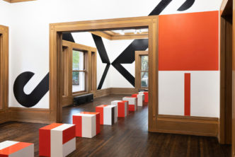 Barbara Stauffacher Solomon, Exits Exist, installation view, The Graham Foundation-Chicago, 2020, Courtesy The Graham Foundation