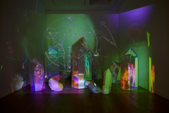 Tony Oursler: mAcHiNe E.L.F., Installation View, Lehmann Maupin-New York, Photo by Matthew Herrmann, Courtesy the artist and Lehmann Maupin Gallery