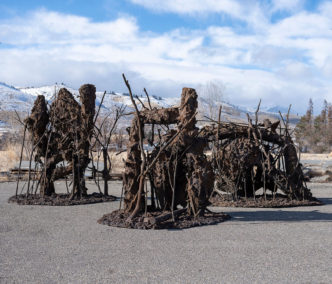 Jim Dine, Three Ships (the Magi), 2022, Bronze, 284 × 267 × 234 cm, 112 × 105 × 92 in., Exhibition view at the Blue Mountain foundry, Baker City, Oregon, © Jim Dine, Courtesy the artist and Gallery Templon