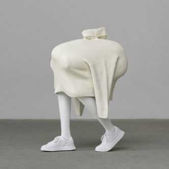 Erwin Wurm, Dream (2023). Aluminum cast. 100 x 49 x 70 cm, © Erwin Wurm, Courtesy the artist and Lehmann Maupin, New York, Hong Kong, Seoul, and London