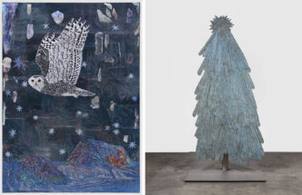 Left: Kiki Smith, Evening Star, 2023, © Kiki Smith, Courtesy the artist and Pace Gallery Right: Kiki Smith, Sungrazer VII, 2019, Bronze, 279.4 x 121.9 x 121.9 cm, © Kiki Smith, Courtesy the artist and Pace Gallery