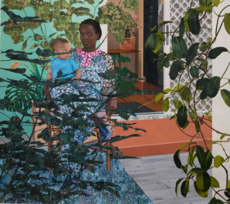 Njideka Akunyili Crosby, Still You Bloom in This Land of No Gardens, 2021, © Njideka Akunyili Crosby, Courtesy the artist and David Zwirner