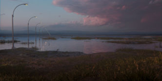 Philippe Parreno, The Owl in Daylight, 2020, Digital video (color, sound), player, weather station with online connectivity, Screen: 70 7/8 x 128 x 3 inches (180 x 325 x 7.5 cm), © Philippe Parreno, courtesy the artist and Gladstone Gallery