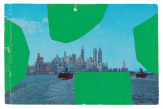 Ellsworth Kelly, Upper Manhattan Bay, 1957, Collage on postcards , 8.6 x 13 cm, Private Collection, © Ellsworth Kelly Foundation