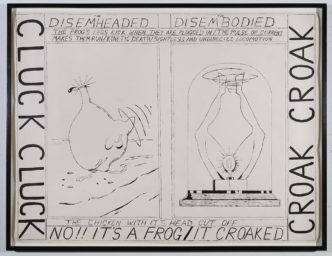 Mike Kelley, Cluck Cluck Croak Croak, 1982, Acrylic on paper, Matthys-Colle Collection