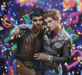 Pierre et Gilles, Over the Rainbow (Nassim Guizani et Lukas Ionesco) [detail], 2023, Ink-jet photograph printed on canvas and painted, 116 x 58 cm - 62 x 46 in., © Pierre et Gilles, Courtesy the artists and Daniel Templon Gallery