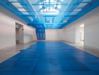 Do Ho Suh, Blueprint, 2010, Polyester fabric, stainless steel tubes, laminate panel, Approximately: 1330 x 635 x 337cm, © Do Ho Suh and Suh Architects, Courtesy of the artist; Lehmann Maupin, New York and Seoul; Victoria Miro, London/Venice, Installation view at Venice Biennale 2010, 12th International Architecture Exhibition and Leeum Museum of Art, 2012. Photography at Leeum Museum of Art by Kim Hyun Soo