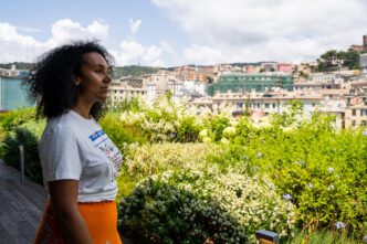 Dominique White in her studio in Todi , 2024, Ph. Zouhair Bellahmar