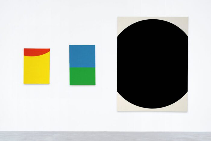 Ellsworth Kelly, Painting in Three Panels, 1956, oil on canvas, three panels, 80 x 139 inches (203 x 353 cm) overall display, © Ellsworth Kelly Foundation, Photo courtesy Matthew Marks Gallery