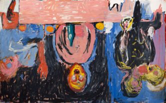 Georg Baselitz, Nachtessen in Dresden, 1983, Oil on canvas, © Georg Bazelitz 2025, Photo: Kunsthaus Zürich